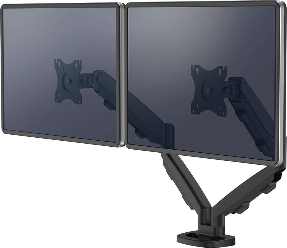 Monitorhalter Fellowes Eppa Doppel Monitorarm, 2 Arme, Tragfähigkeit bis zu 8kg pro Arm,
höhen- und tiefenverstellbar, Klemmhalterung, schwarz