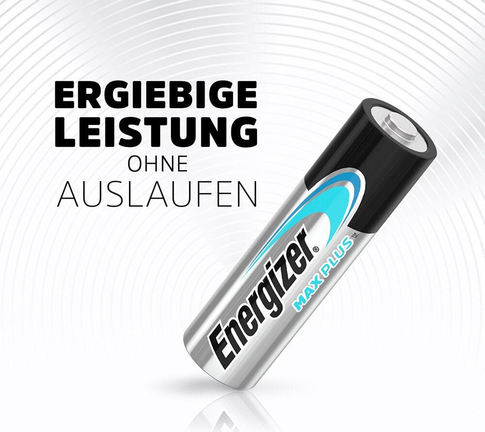 Batterien Energizer Max Plus Mignon (AA), 1,5 V, mit Geräte-Auslaufschutz, bis zu 15 Jahre Leistungserhalt, Pack 8 Stück