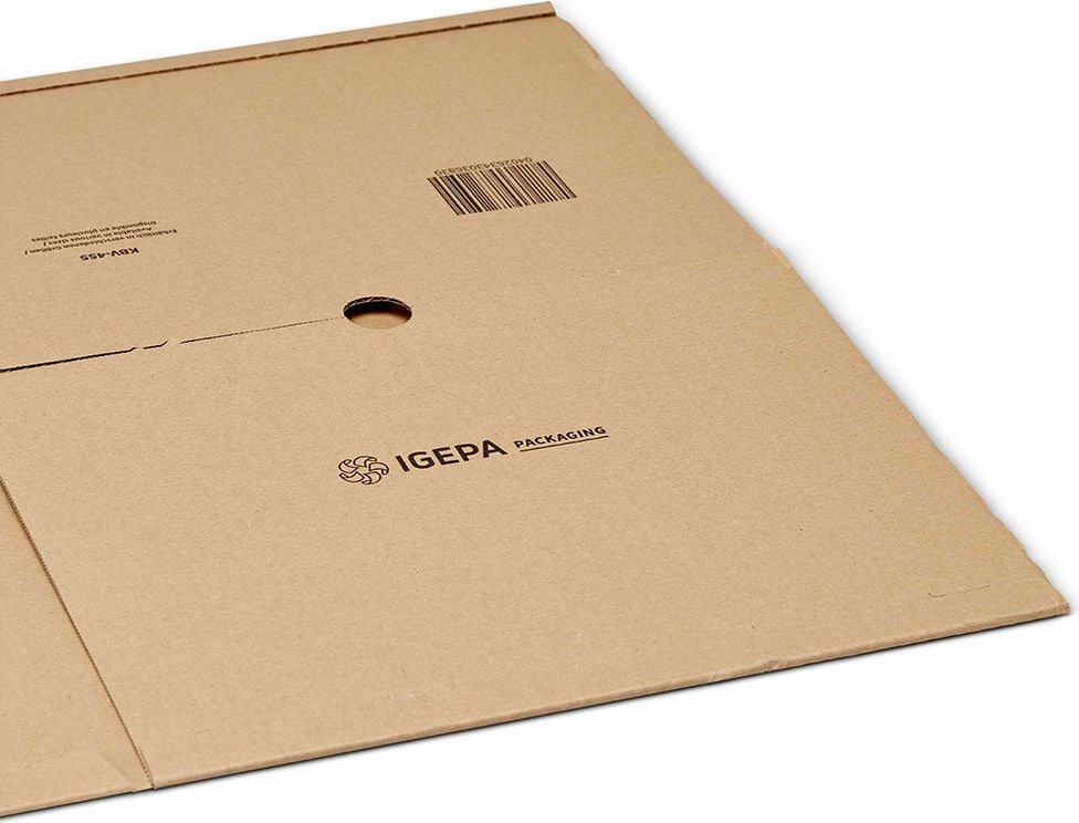 Universalverpackungen KBV-455, A3, Innenmaß: 455x325x80mm (LxBxH), variable Höhe, B-Welle, braun, Pack 20 Stück
