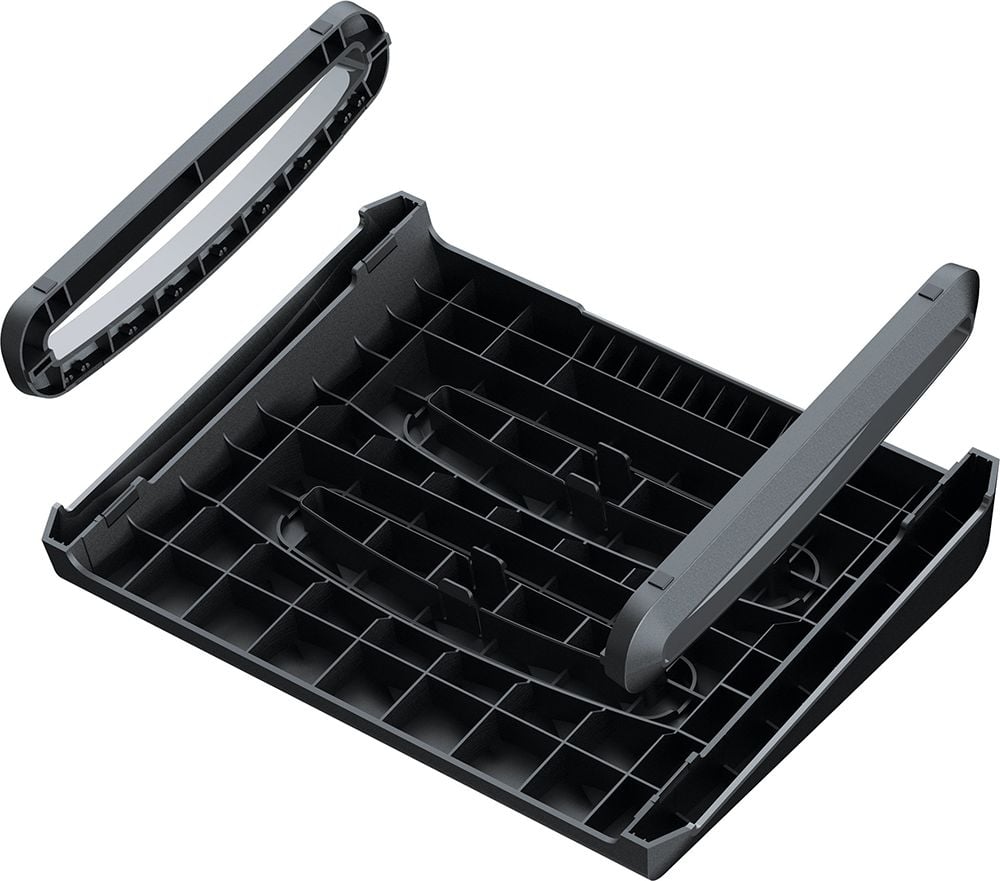 Fußstütze Fellowes BREYTA 100016562/100016563, höhenverstellbar, Wippfunktion, strukturierte Trittfläche, 100% recycelbar, schwarz