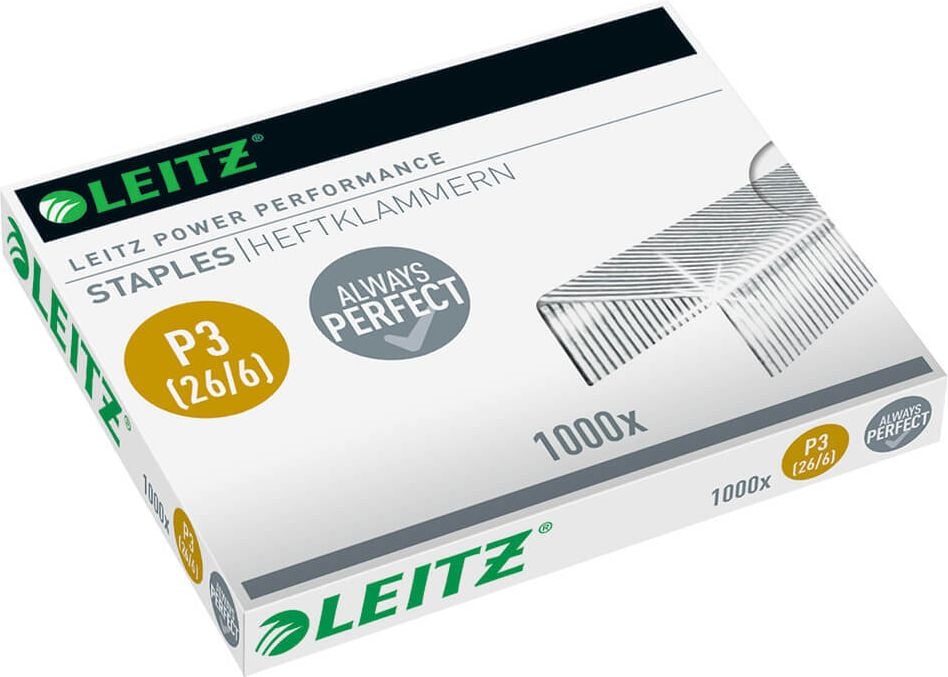 Heftklammern Leitz 26/6 5572, verzinkt, 50 Schachteln à 1.000 Klammern