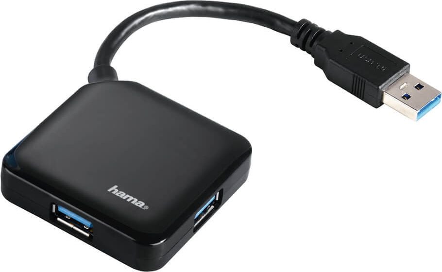 USB-Hub Hama 00200116 USB-3.2-Hub 1:4, USB 3.2, für bis zu 4 USB Geräte,
bus-powered, schwarz