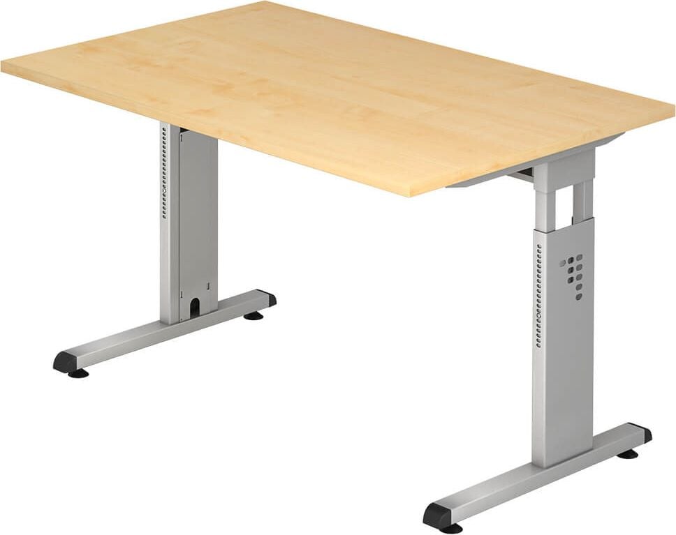 Schreibtisch Hammerbacher OS12, 120x80cm (BxT), 65-85cm Höhe,
rechteckig, C-Fuß, ahorn