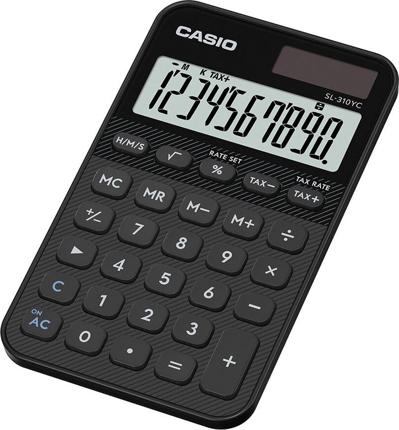 Taschenrechner Casio SL-310YC, 10-stelliges LC-Display, Solar- und
Batteriebetrieb, blau