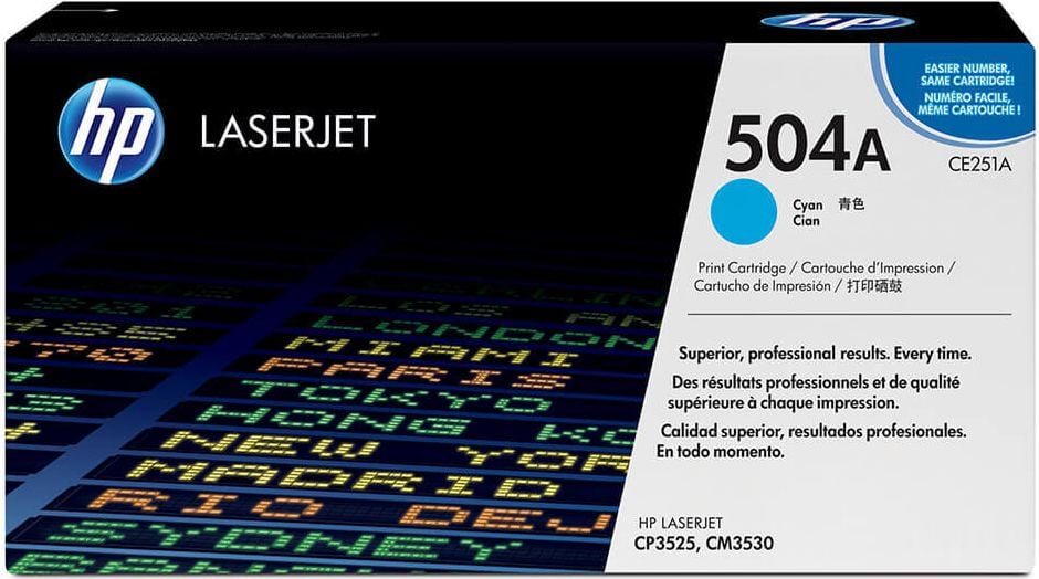 HP Lasertoner CE251A Nr. 504A, cyan, 7.000 Seiten