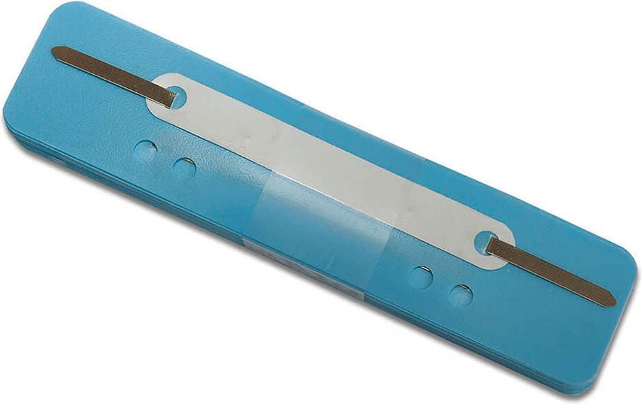Heftstreifen Corona, 34x150mm, Kunststoff, Kunststoffdeckleiste,
Pack 25 Stück, hellblau