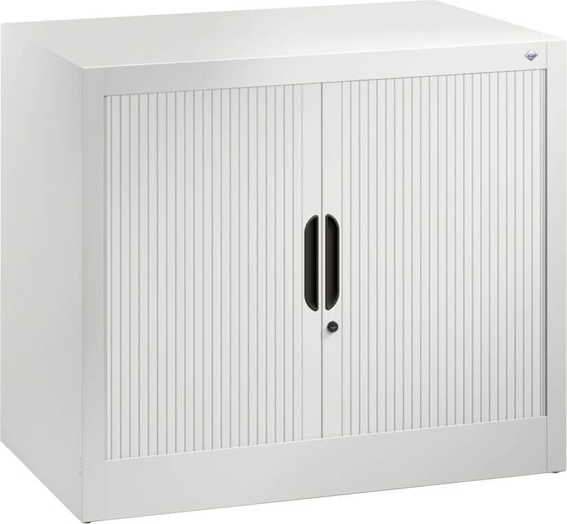 Aktenschrank CP Omnispace 3251-00, 80x72x42cm (BxHxT), 2 Querrollläden,
1 Fachboden, 1 Ordnerhöhe + 1 Restfach,
hellgrau