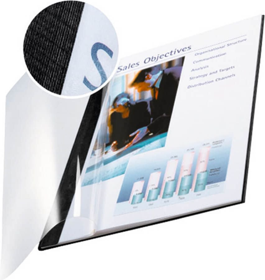 Buchbindemappen Leitz impressBIND 7399, Soft Cover, A4, 7,0mm, Pack 10 Stück, schwarz