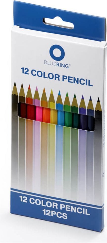 Buntstifte Bluering 12143, sechskant, Kartonetui mit 12 Farben