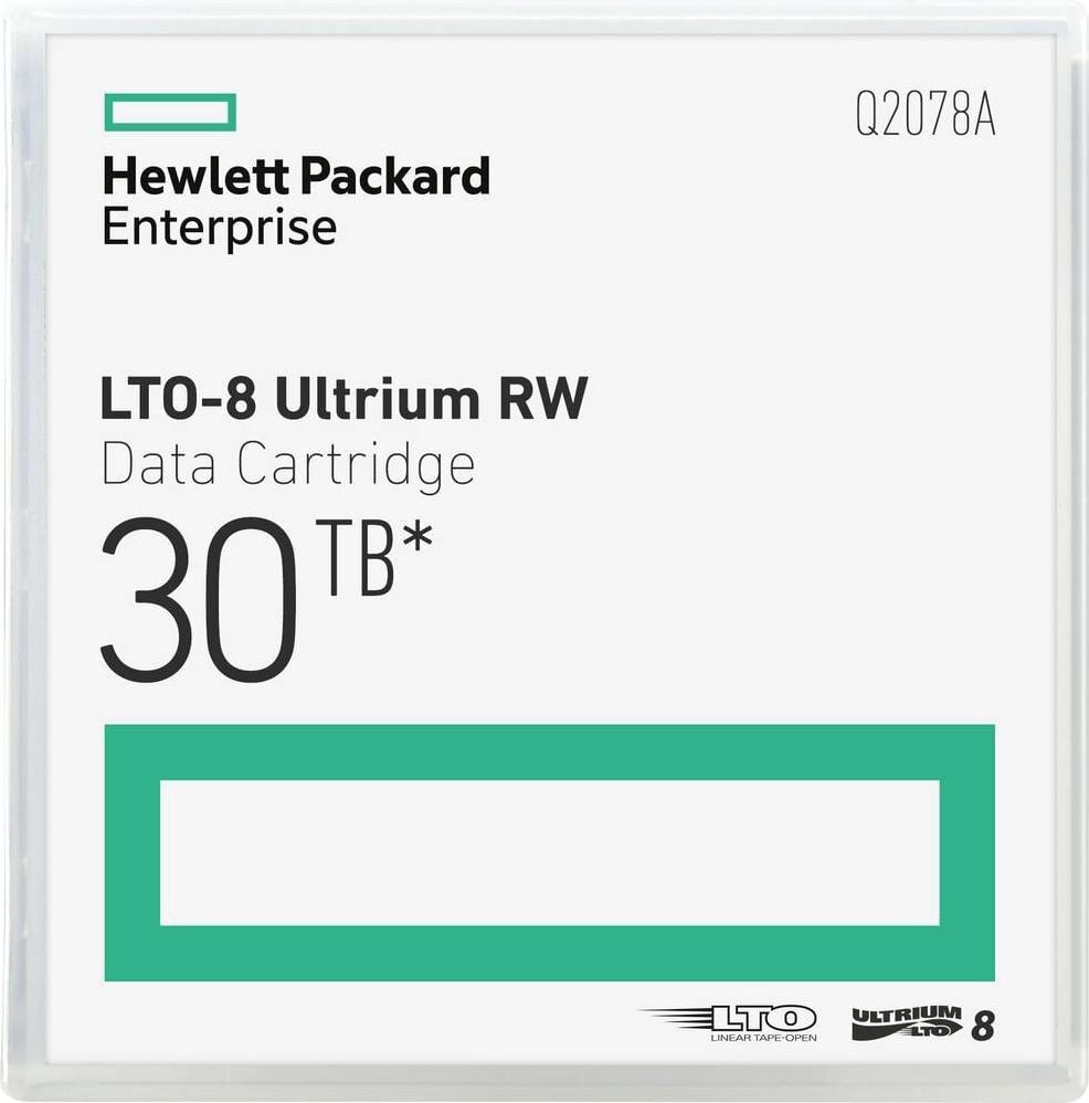 Cartridge HPE LTO-8 Ultriumband Q2078A, Speicherkapazität: 12 TB / 30 TB, Datenübertragungsrate: 700 MB/s