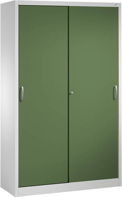 Werkstattschrank CP Serie 2000 Werkzeugschrank 2059-00, 120x195x50cm (BxHxT), 4 Böden,
2 Schiebetüren, Bügelgriffe, hellblau