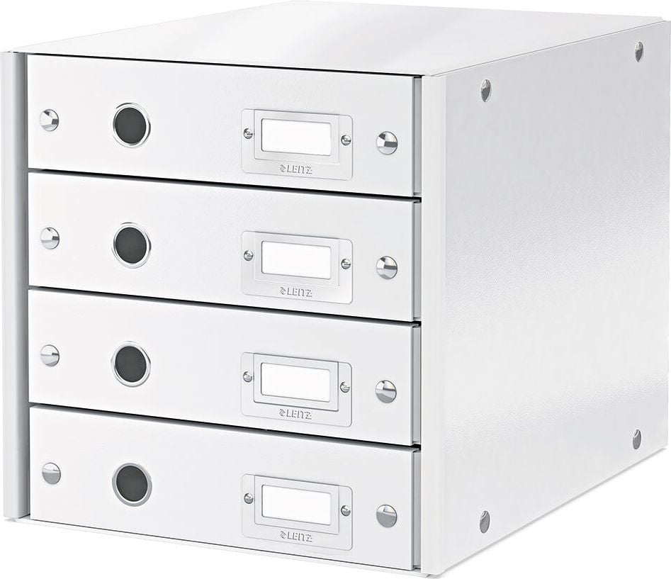 Schubladenbox Leitz Click & Store WOW Schubladenset 6049, für A4, 4 geschlossene Schubladen, weiß