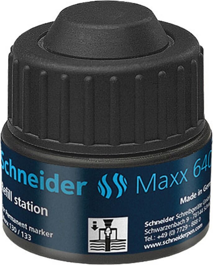 Permanentmarker Nachfülltuschen Schneider 640, wasserfest, 30ml, schwarz