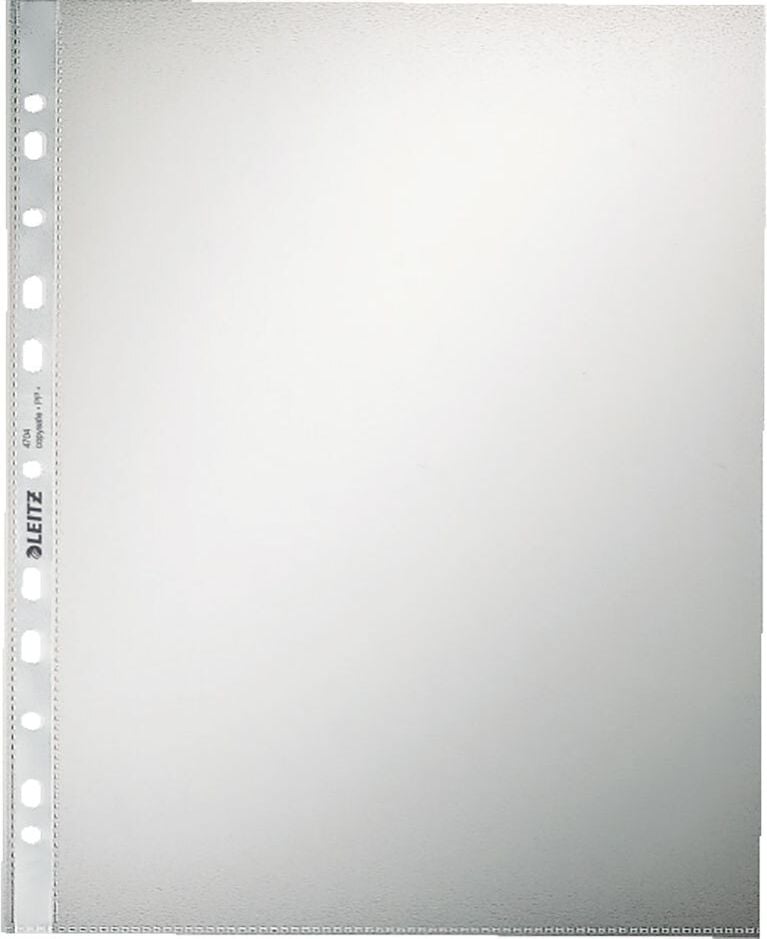 Prospekthüllen Leitz DIN A4 4704, oben offen, genarbt, PP-Folie
0,10mm, Pack 100 Stück