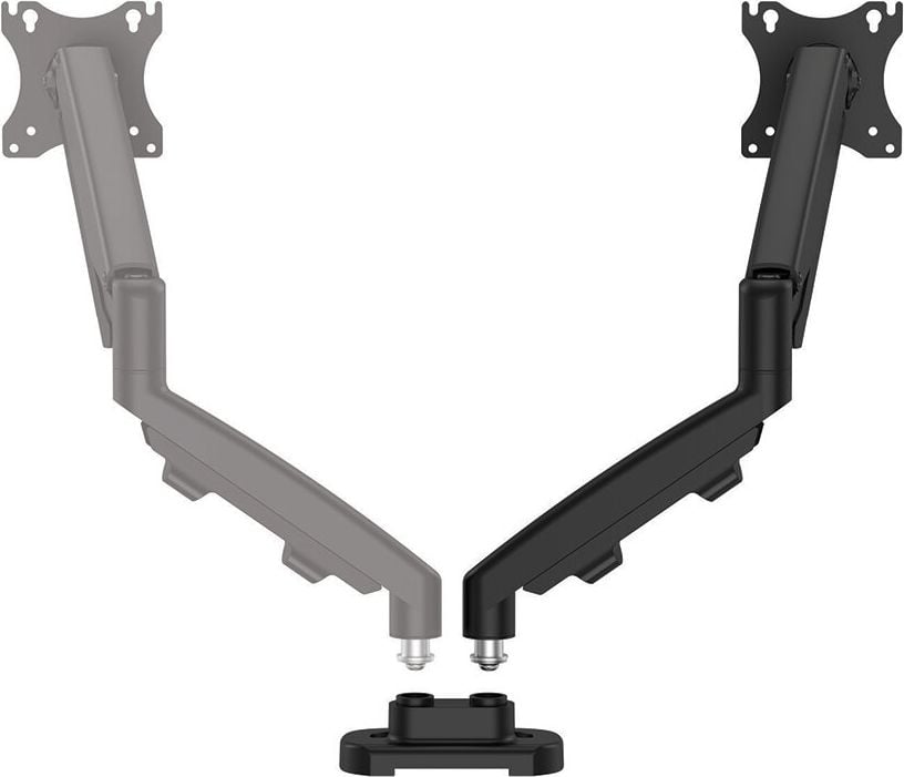 Monitorhalter Fellowes Eppa Doppel Monitorarm Set, Erweiterungsset für Eppa Einzelarm, 1 Arm,
Tragfähigkeit bis zu 8kg pro Arm, höhen- und
tiefenverstellbar, Doppel-Klemmhalterung, silber