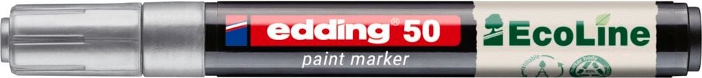Lackmarker Edding 50 EcoLine, ca. 2-3 mm, Rundspitze, wasserbasierte Tinte, Gehäuse mind. 85% recyceltem Kunststoff, gelb