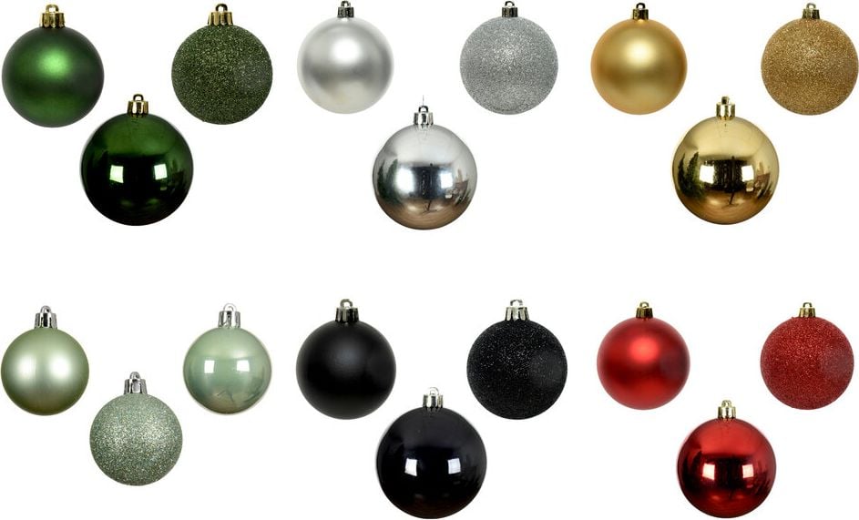 Weihnachtskugeln DECORIS, 6cm Durchmesser, Polystyrol, Pack 10 Stück, hellgrün