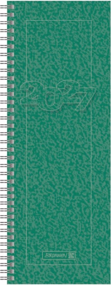 Buchkalender Brunnen Wochenkalender 10-78201507, 10,8x29,7cm Blattgröße, 1 Woche/1 Seite,
Spiralbindung, Kartoneinband, grün