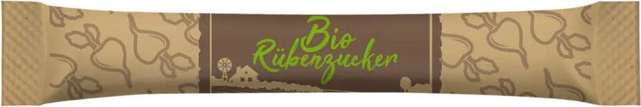 Bio-Rübenzuckersticks Hellma 60123865, Pack 500 Portionen/4g, einzeln verpackt im Displaykarton, Bio-zertifiziert DE-ÖKO-039