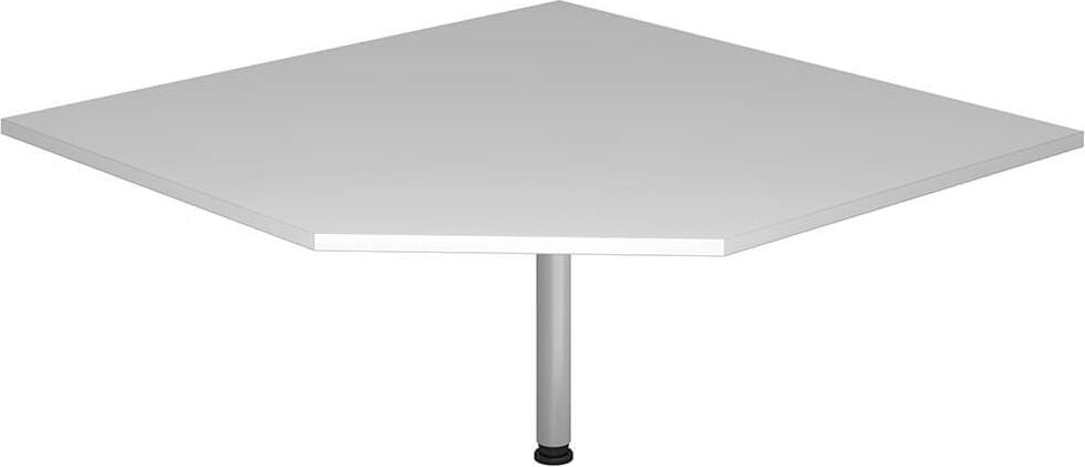 Trapezplatte Hammerbacher LT12, 120x120cm (BxT), Stützfuß, grau