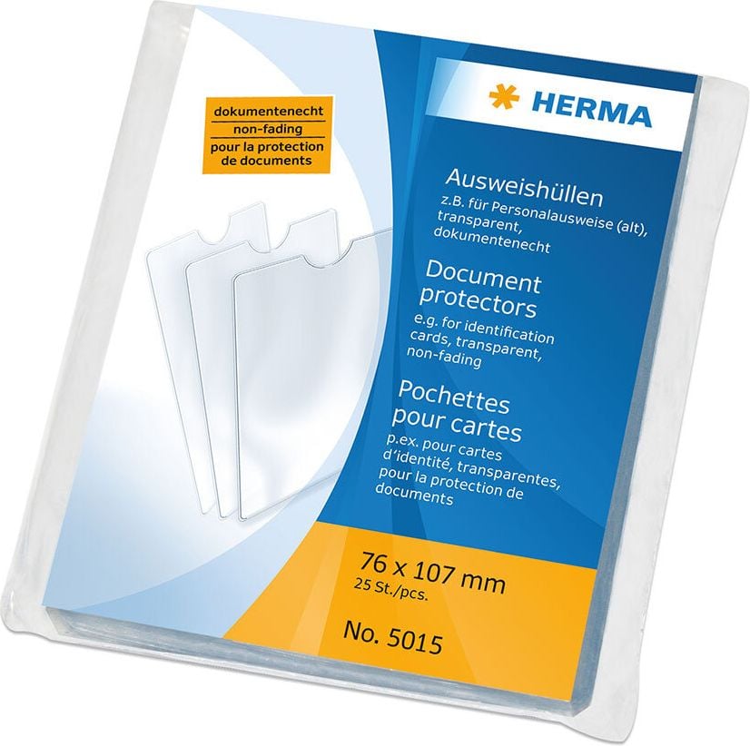 Ausweishüllen Herma 5015, 76x107mm, PP-Folie, Packung 25 Stück