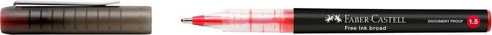 Tintenroller Faber-Castell Free Ink Roller Broad 3483, ca. 1,5mm, Kappe mit Metallclip, Spitzenfarbe=Schreibfarbe, rot