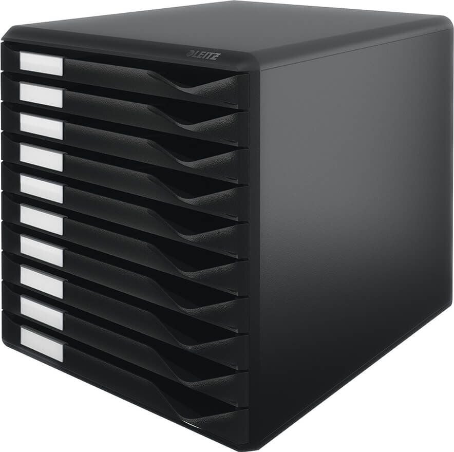 Schubladenbox Leitz Formular-Set 5294, für A4, 10 geschlossene Schubladen, schwarz, schwarz