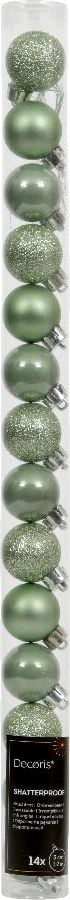 Weihnachtskugeln DECORIS, 6cm Durchmesser, Polystyrol, Pack 10 Stück, hellgrün