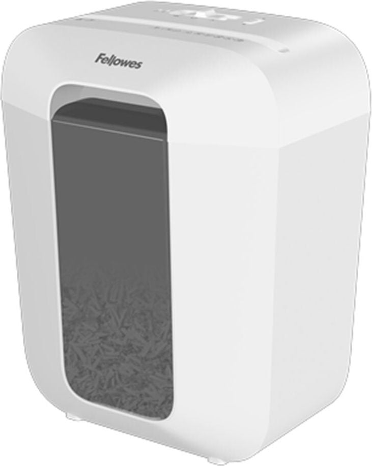 Aktenvernichter Fellowes Powershred LX50 4406001/100110064, 4x37mm Partikelschnitt, ca. 9 Blatt, 17 Liter Behälter, weiß