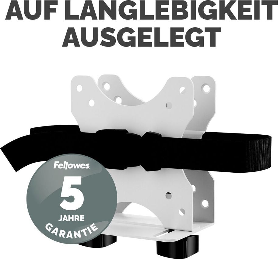 Computerhalterung Fellowes VESA Thin Client Holder, für Client oder CPU, max. Tragkraft 5 kg,
17-70mm, Befestigung an Monitorarm oder
Schreibtisch, weiß
