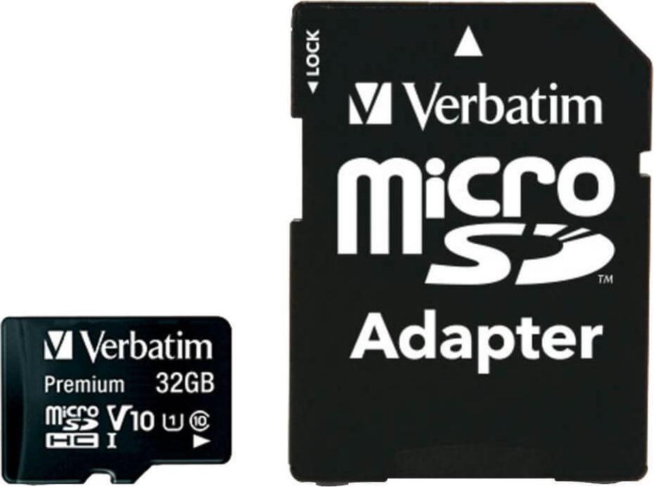 MicroSDHC-Speicherkarten Verbatim 44083, Class 10/U1/V10, 32GB, mit Adapter