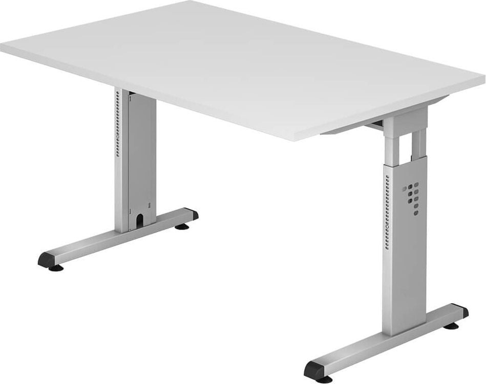 Schreibtisch Hammerbacher OS12, 120x80cm (BxT), 65-85cm Höhe,
rechteckig, C-Fuß, weiß