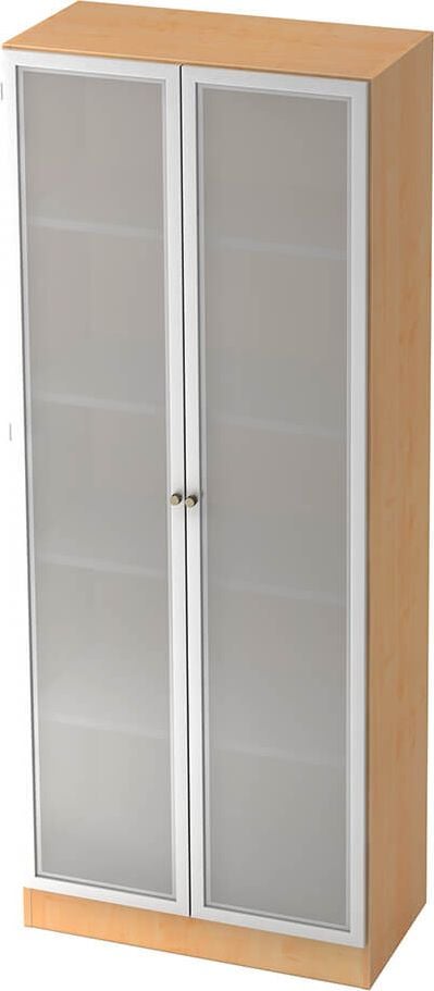 Aktenschrank Hammerbacher Solid 6100G, 80x200,4x42cm (BxHxT), 2 Flügeltüren
Milchglas, Knauf, weiß