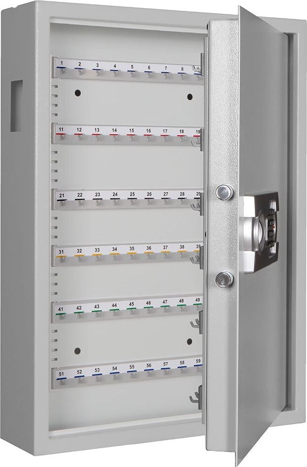 Schlüsselschrank Format SLE 120 001354-00000, für 120 Schlüssel, Einwurfschlitz, Elektronikschloss, Stahlblech, hellgrau, hellgrau