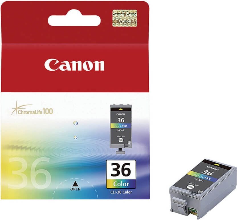 Canon Tintenpatrone CLI-36, 3-farbig, (1511B001), 12ml,
250 Seiten