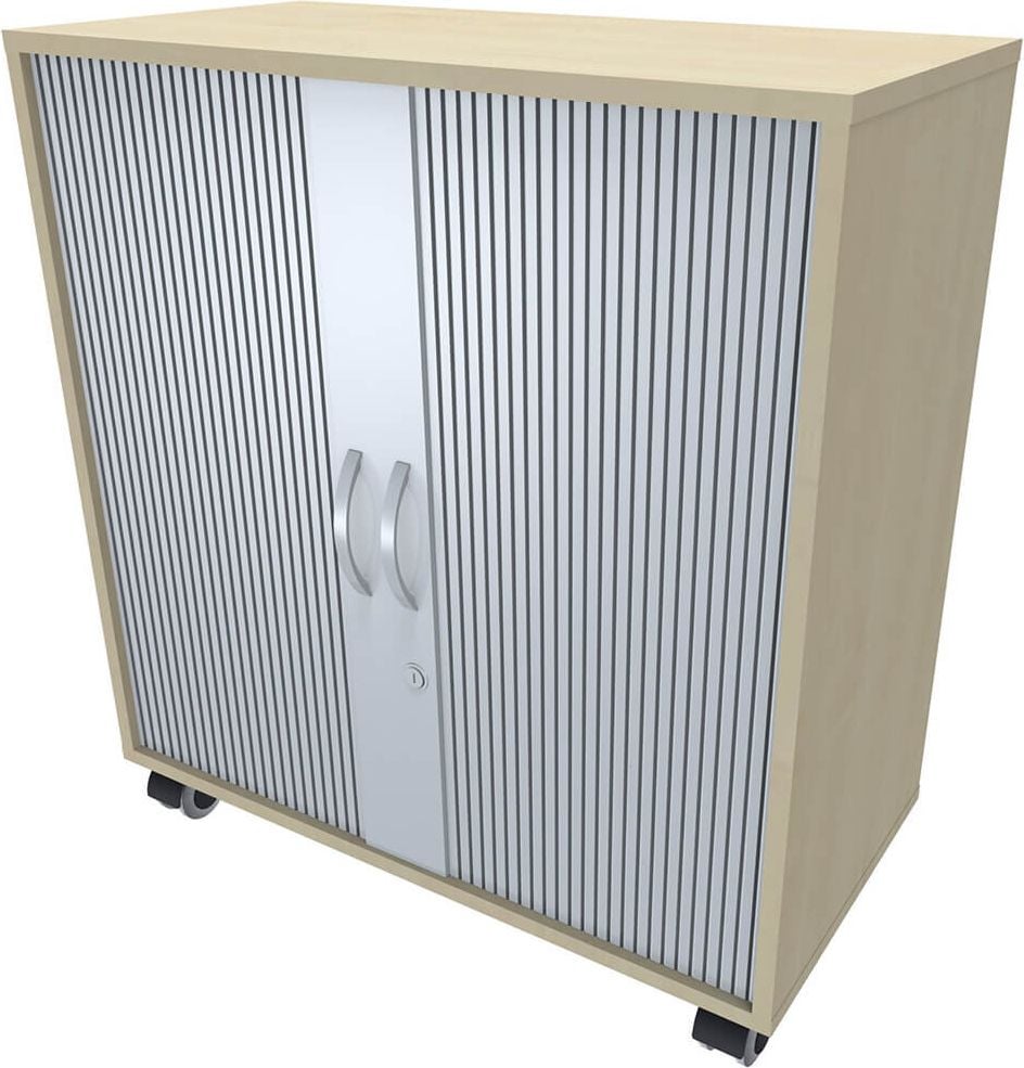 Aktenschrank Geramöbel S-382118, 80x86,5x42,5cm (BxHxT), 2 Rollläden, 1
Fachboden, 4 Rollen, hellgrau