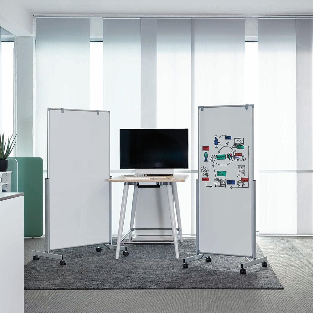 Whiteboard mobil MAULpro easy2move 63396-84, 180x100cm, kunststoffbeschichtet, magnet-
haftend, trocken abwischbar, Stativtafel