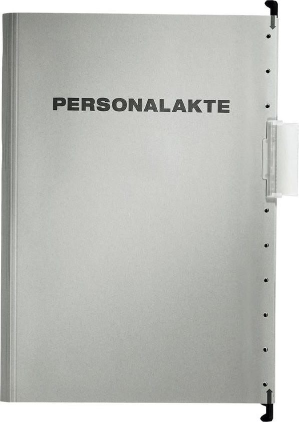 Hängehefter Leitz Personalakte 30041, 5 kaufm. Heftungen, mit Tasche,
Colorspankarton (RC) 250 g/m², grau