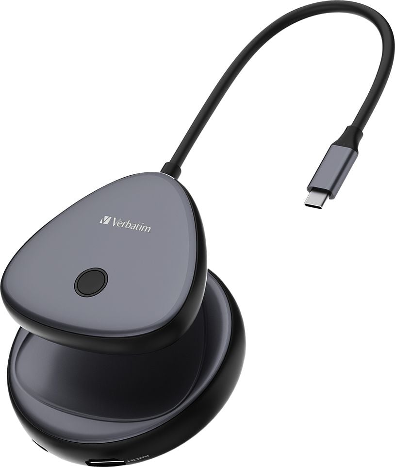 Monitoradapter Verbatim Share My Screen WDA-02 32147, USB-C / HDMI, Hub mit 1x USB-A,4K Ultra HD, Wireless Video-Übertragung zu Display, 10m Reichweite