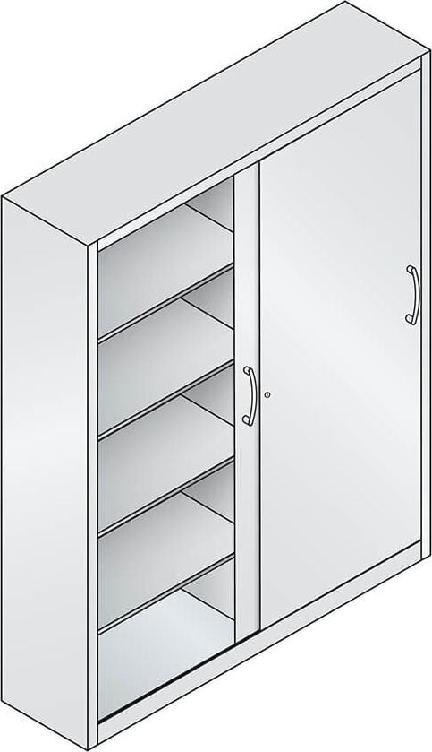 Werkstattschrank CP Serie 2000 Werkzeugschrank 2149-00, 160x195x40cm (BxHxT), 8 Böden,
Mitteltrennwand, 2 Schiebetüren, Bügelgriffe, hellgrau