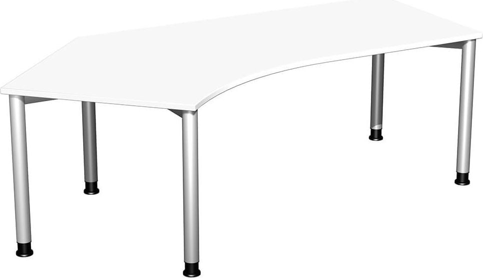 Winkelschreibtisch Geramöbel 4 Fuß Flex S-555315, 216,6x113cm (BxT), 68-80cm Höhe, 135 Grad
Winkel links, 5-Fuß silber, weiß