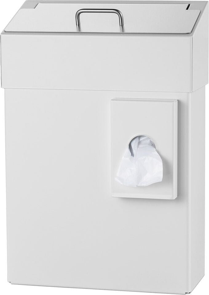 Hygiene Abfallsammler All Care MediQo-line MQHB10, 10 Liter, Edelstahl, Schleusenklappe, inkl. Hygienebeutelhalter, weiß