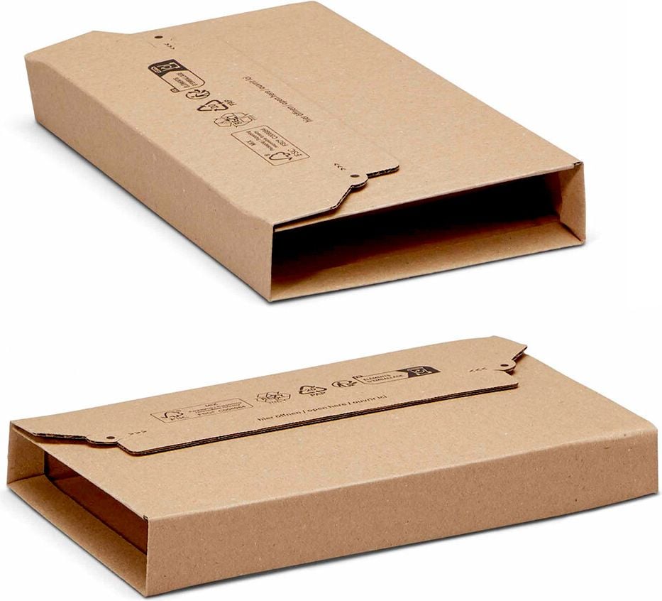 Universalverpackungen KBV-249, A5+, Innenmaß: 249x165x60mm (LxBxH), variable
Höhe, B-Welle, braun, Pack 20 Stück