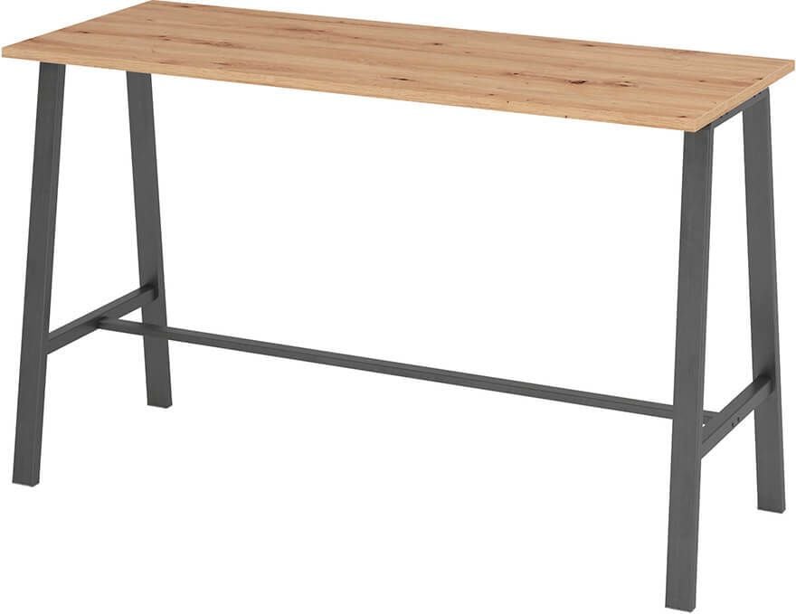 Stehtisch Hammerbacher VMPA17, 175x68cm (BxT), 104cm Höhe, rechteckig,
4-Fuß-Stahlrohrgestell, eiche