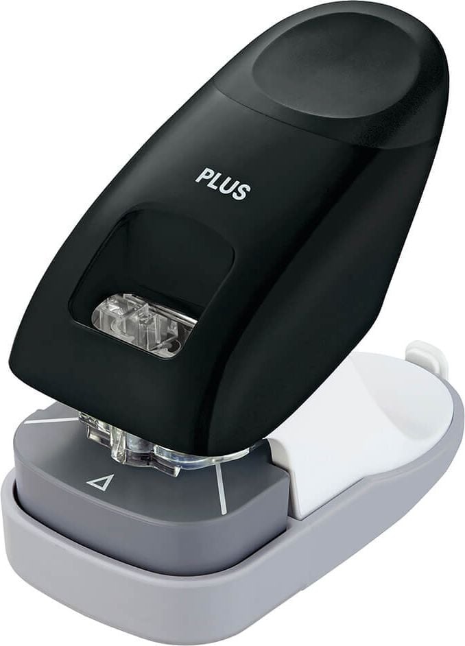 Heftgerät PLUS Japan SL-112A, bis 10 Blatt, Einlegetiefe: ca. 30mm,
klammerlos, schwarz
