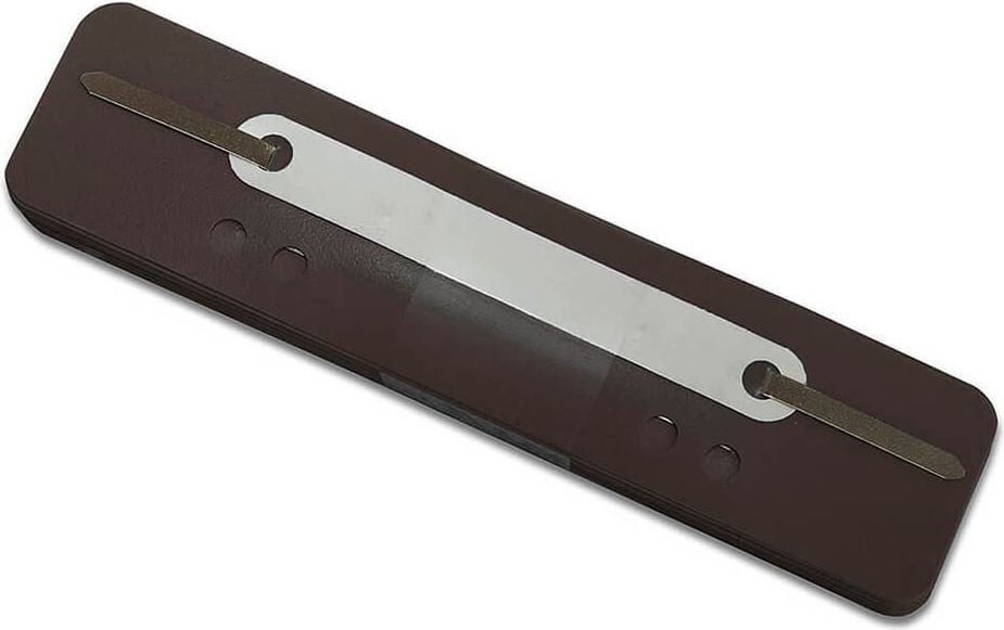 Heftstreifen Corona, 34x150mm, Kunststoff, Kunststoffdeckleiste,
Pack 25 Stück, braun