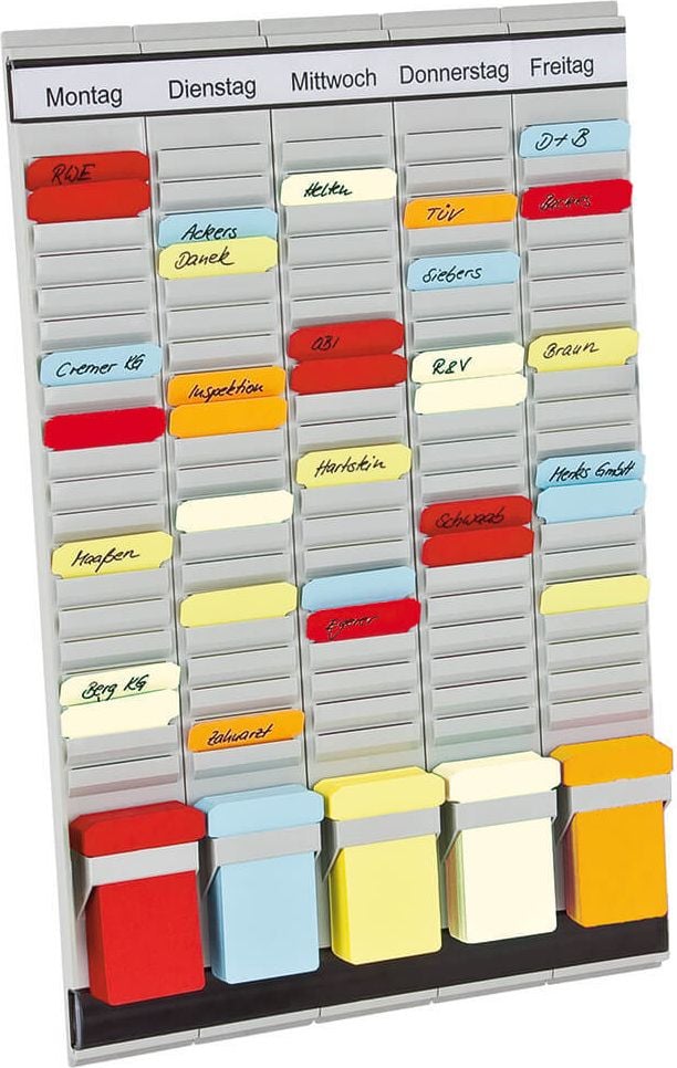 Stecktafelset Franken Universal Officeplaner PV-SET1, 31,5x49cm (BxH), 20 Planungsfelder/Bahnen, 5
Spalten, inkl. Einsteckkarten