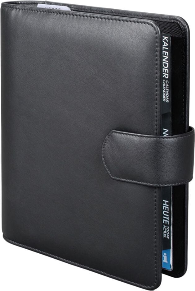 Terminplaner bind Systemplaner Manager A5 T5-1, Nappaleder, Magnetverschluss, schwarz