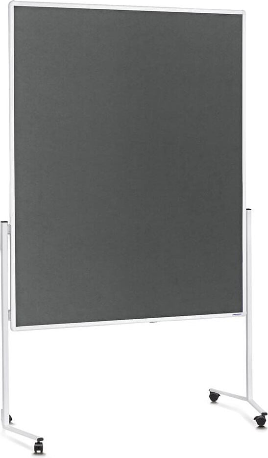 Moderationstafeln Magnetoplan einteilig 21111, Tafel: 150x120cm (HxB), einteilig, pinnbarer
Filz farbig, Rahmen weiß, Standfuß mit Rollen, grau