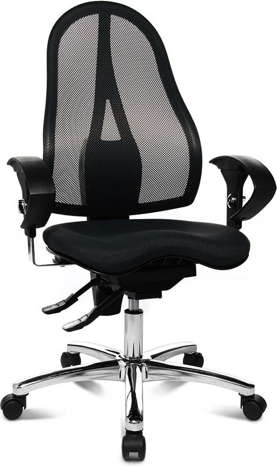 Bürodrehstuhl TOPSTAR Sitness 15 ST19UG, mit Armlehnen , harte Rollen für weiche Böden, schwarz